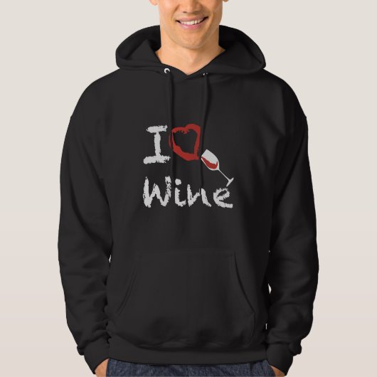 I Love Wine Hoodie (Voorkant)