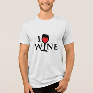 i love wine, ik hou van wijn met rood hartje Tri-Blend shirt