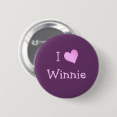 I Love Winnie Ronde Button 5,7 Cm (Voorkant /achterkant)