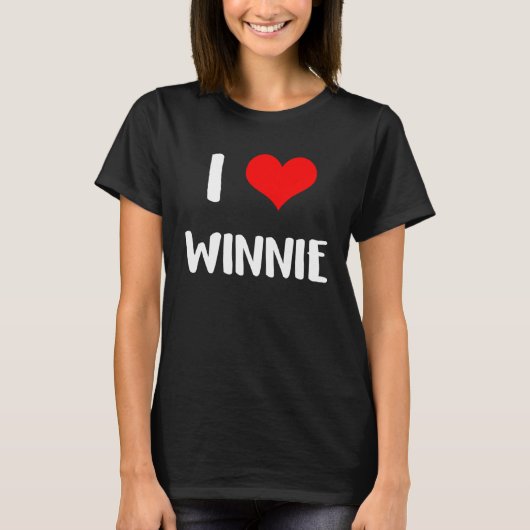 I love WINNIE  valentine guy heart Anniversary 6 T-shirt (Voorkant)