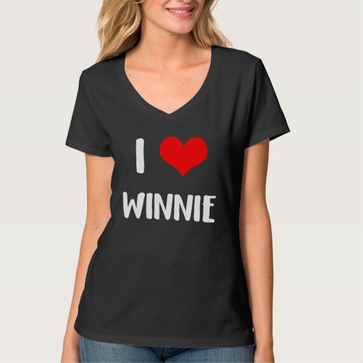 I love WINNIE valentine guy heart Anniversary 6 T-shirt (Voorkant)