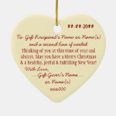 I Love Winter Birds and Berries Personalized Keramisch Ornament (Achterkant)