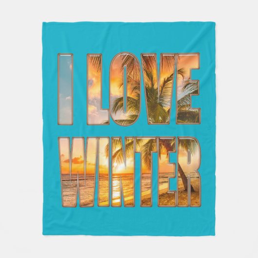 I love winter fleece deken (Voorkant)