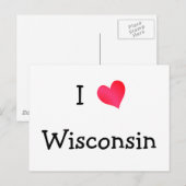 I Love Wisconsin Briefkaart (Voorkant / Achterkant)
