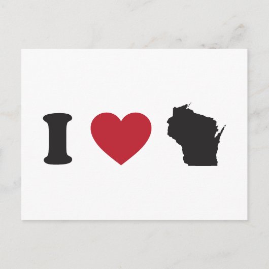 I Love Wisconsin Briefkaart (Voorkant)