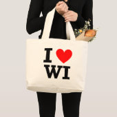 I Love Wisconsin Design Grote Tote Bag (Voorkant (product))