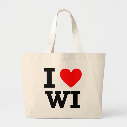 I Love Wisconsin Design Grote Tote Bag (Voorkant)