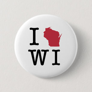 I Love Wisconsin Ronde Button 5,7 Cm