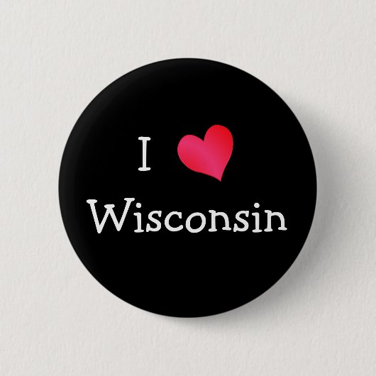 I Love Wisconsin Ronde Button 5,7 Cm (Voorkant)