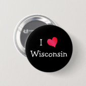 I Love Wisconsin Ronde Button 5,7 Cm (Voorkant /achterkant)