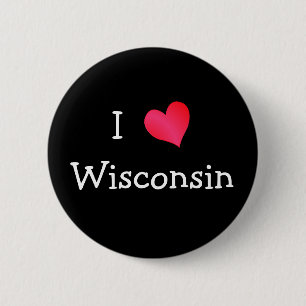 I Love Wisconsin Ronde Button 5,7 Cm