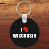 I Love Wisconsin Sleutelhanger (Voorkant)