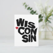 I Love Wisconsin State Map Art Briefkaart (Staand voorkant)