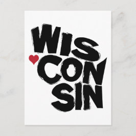 I Love Wisconsin State Map Art Briefkaart