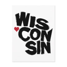 I Love Wisconsin State Map Art