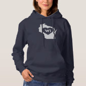 I Love Wisconsin State Women's Hooded Sweatshirt (Voorkant)