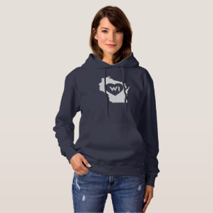I Love Wisconsin State Women's Hooded Sweatshirt