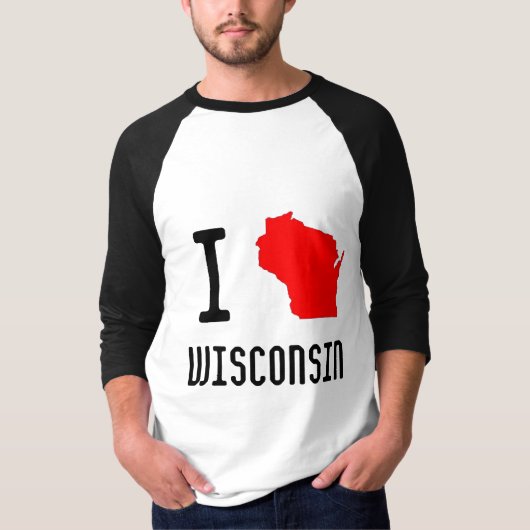 I Love Wisconsin T-shirt (Voorkant)