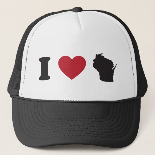 I Love Wisconsin Trucker Pet (Voorkant)