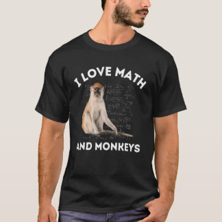 I Love Wiskunde and Monkey Lover Algebra Teach T-shirt