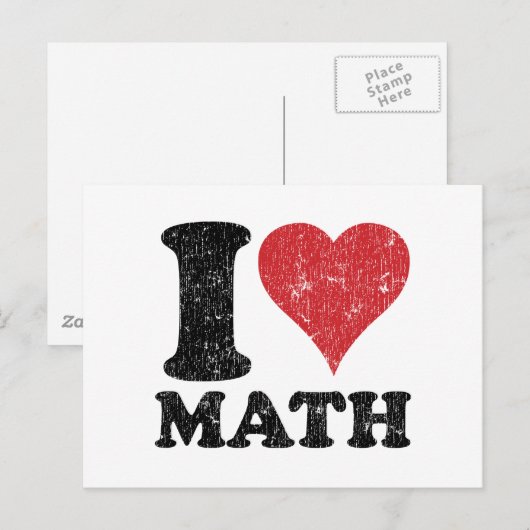 I Love Wiskunde Briefkaart (Voorkant / Achterkant)