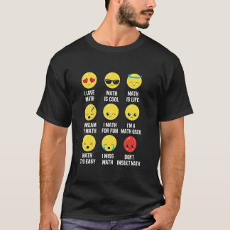 I Love Wiskunde Emoji Emoticons, Teacher Mathletes T-shirt