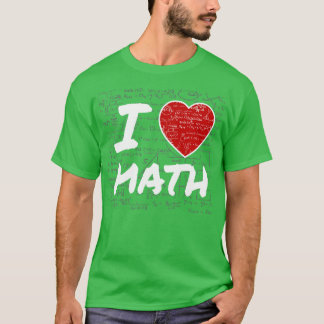 I Love Wiskunde Gift Elementary High School Colleg T-shirt
