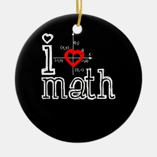 I Love Wiskunde I Heart Wiskunde Mathematics Keramisch Ornament (Voorkant)