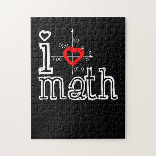 I Love Wiskunde I Heart Wiskunde Mathematics Legpuzzel (Verticaal)