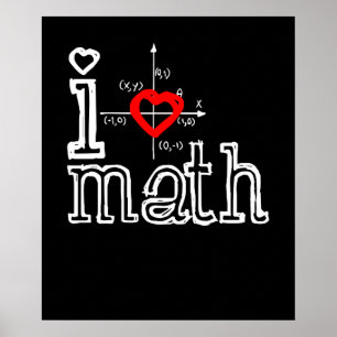 I Love Wiskunde I Heart Wiskunde Mathematics Poster
