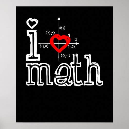 I Love Wiskunde I Heart Wiskunde Mathematics Poster (Voorkant)