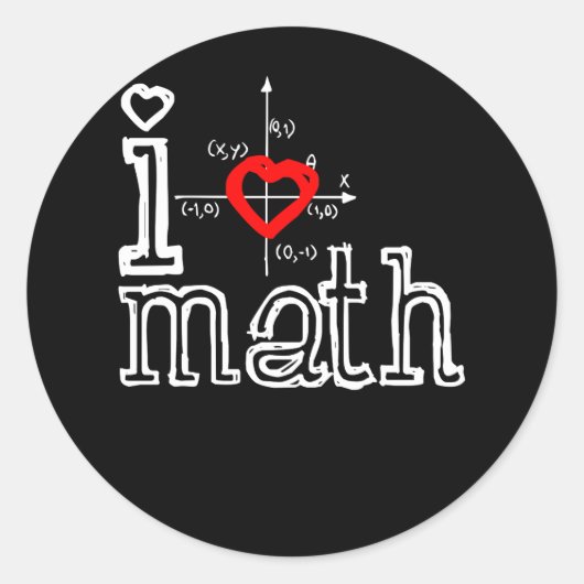 I Love Wiskunde I Heart Wiskunde Mathematics Ronde Sticker (Voorkant)