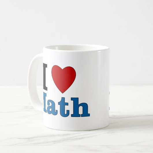 I Love Wiskunde Koffiemok (Voorkant links)