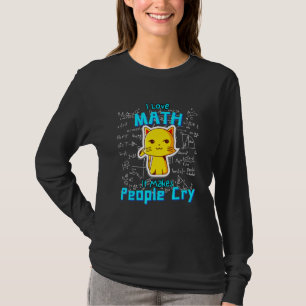 I Love Wiskunde Mathemad Cat Humor Formulas Geek T-shirt