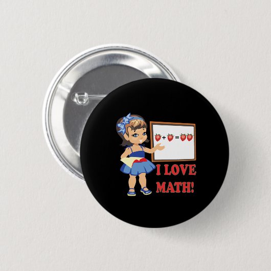 I Love Wiskunde Ronde Button 5,7 Cm (Voorkant /achterkant)