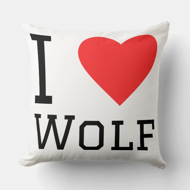 I love wolf kussen (Voorkant)