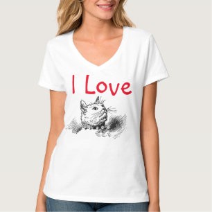 "I Love" Women's Hanes Nano V-Neck T-Shirt