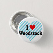 I Love Woodstock, Canada Ronde Button 3,2 Cm (Voorkant /achterkant)