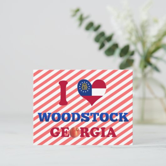 I Love Woodstock, Georgia Briefkaart (Staand voorkant)