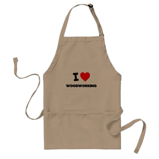 I Love Woodworking Standaard Schort (Voorkant)