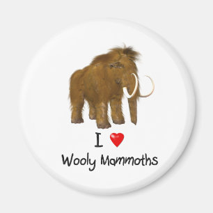 "I Love Wooly Mammoths" Wooly Mammoth Magneet