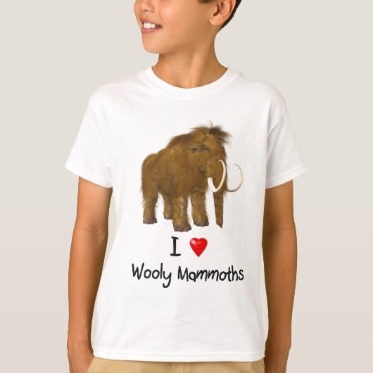 "I Love Wooly Mammoths" Wooly Mammoth T-shirt (Voorkant)