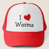 I Love Worms Trucker Pet (Voorkant)