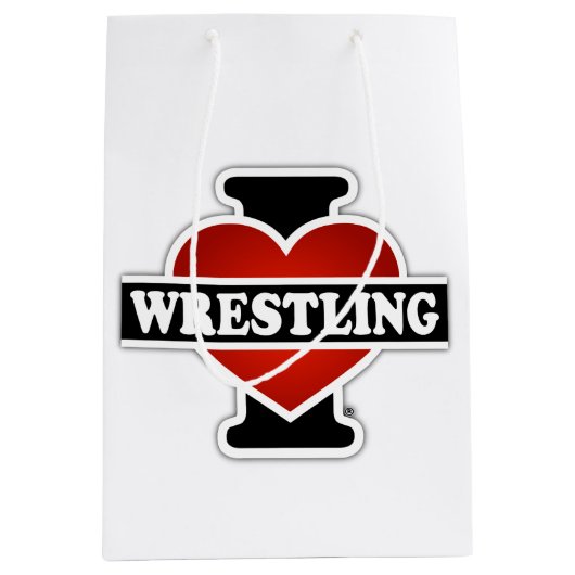 I Love Wrestling Medium Cadeauzakje (Voorkant)