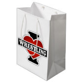 I Love Wrestling Medium Cadeauzakje (Voorkant Gekanteld)