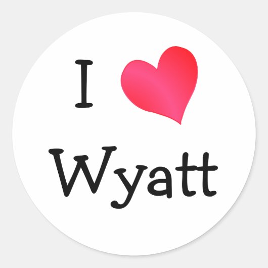 I Love Wyatt Ronde Sticker (Voorkant)