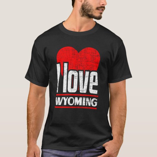 I Love Wyoming Best Home State I Heart Wyoming T-shirt (Voorkant)