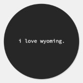 I Love Wyoming Ronde Sticker (Voorkant)