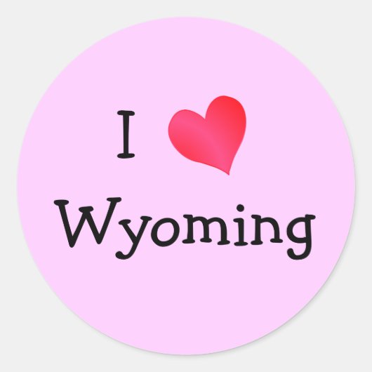 I Love Wyoming Ronde Sticker (Voorkant)