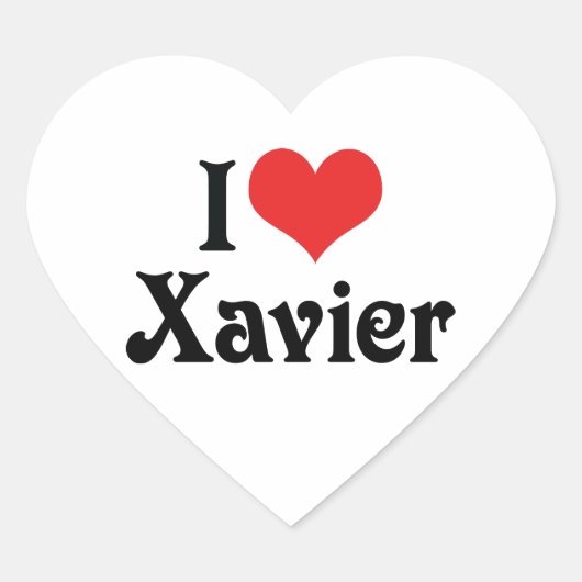 I Love Xavier Hart Sticker (Voorkant)